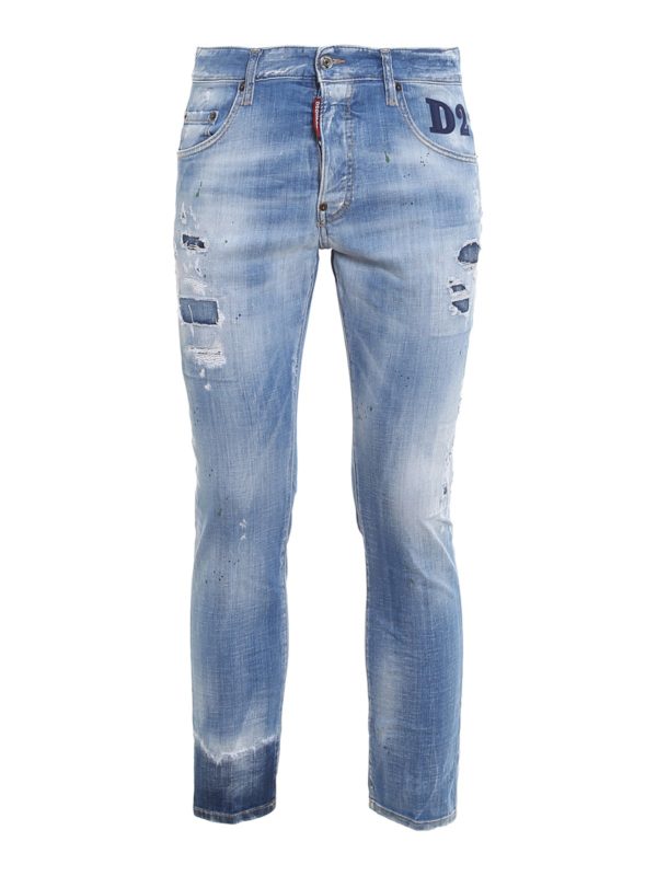 Straight leg jeans Dsquared2 - Skater denim cotton jeans ...