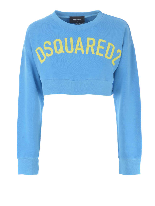 light blue cropped sweatshirt