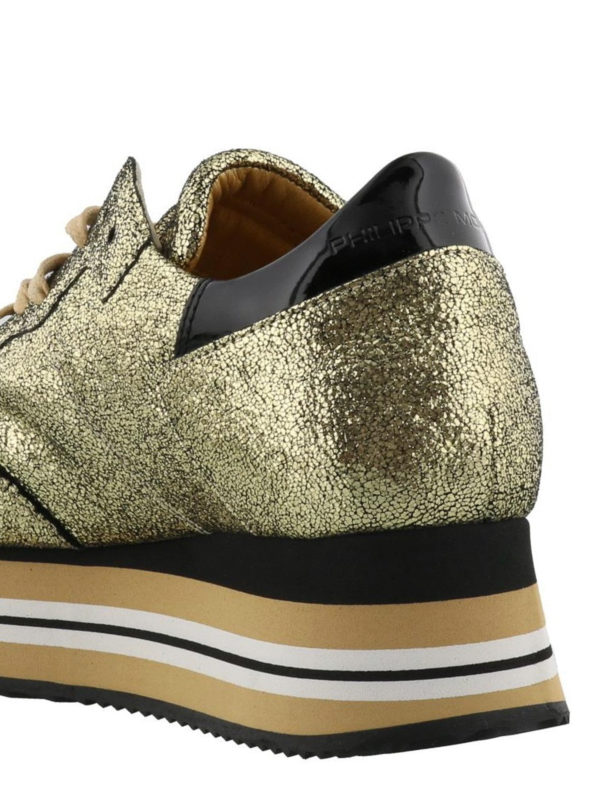 gold platform sneakers