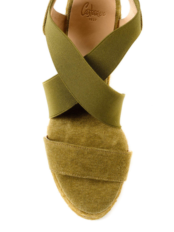 elastic wedge espadrilles