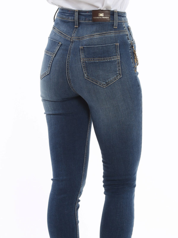Elisabetta Franchi - Chain detail jeans 