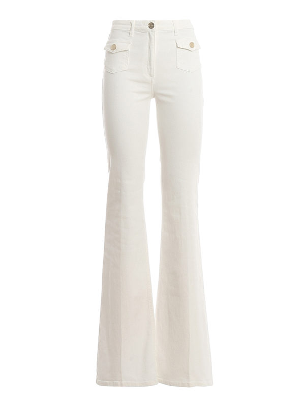 ELISABETTA FRANCHI: flared jeans - Boot leg white jeans
