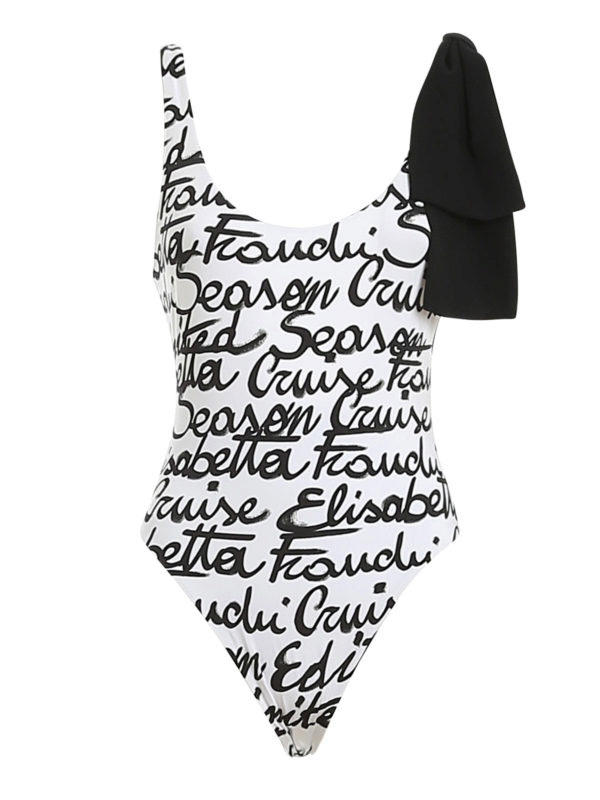 ELISABETTA FRANCHI: one-piece - Bow detailed one-piece swimsuit