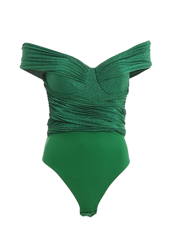 green bustier bodysuit