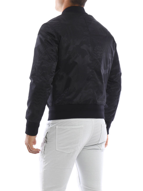 logo embossed bomber jacket