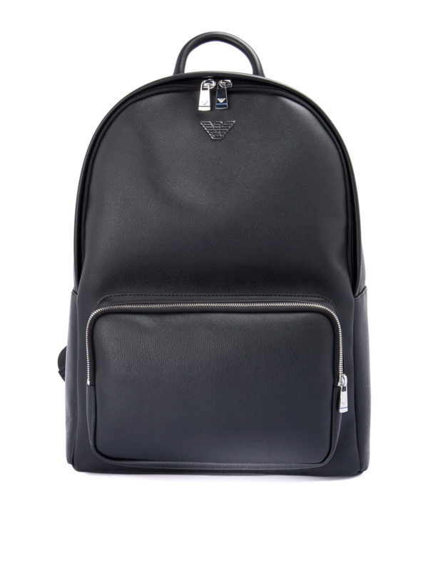 leather backpack armani