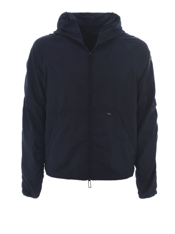 emporio armani water repellent hooded jacket