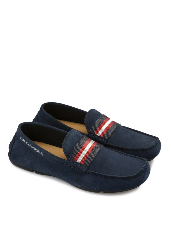 Loafers & Slippers Emporio Armani - Blue suede loafers - X4B125XL748C114