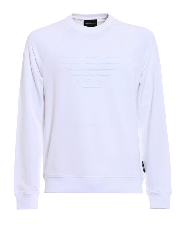 Sweatshirts & Sweaters Emporio Armani - Total white basic logo sweatshirt -  3Z1M681J04Z0100