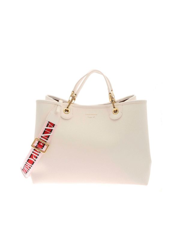 emporio armani white tote bag