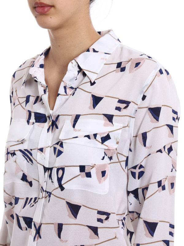 equipment slim signature silk shirt