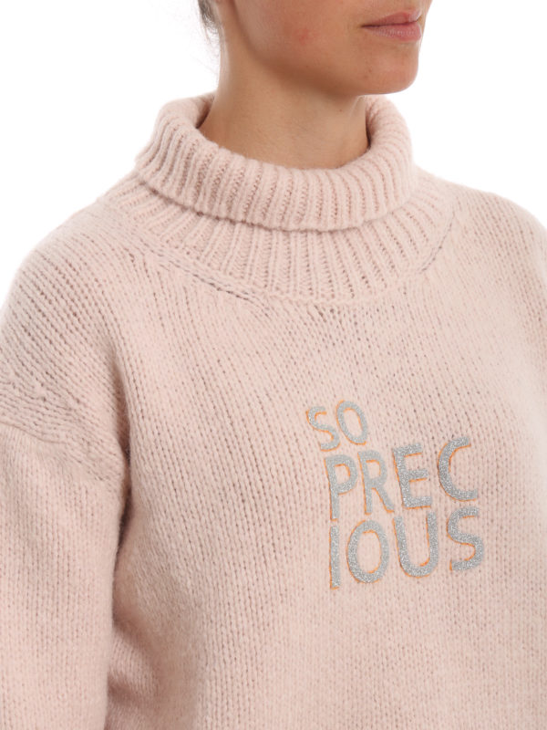 print pink alpaca boxy turtleneck 