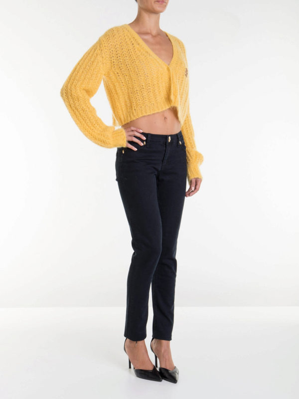 Wool-alpaca blend cropped cardigan 