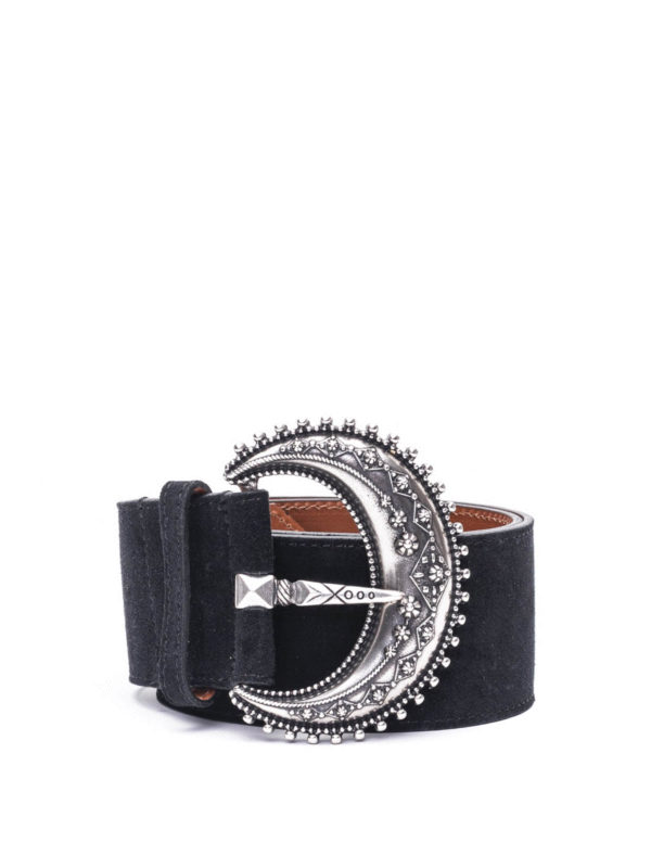ETRO: belts - Black suede belt