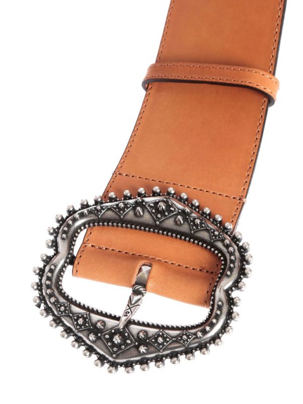 Etro - Maxi buckle belt in light brown - belts - 1N2172174150 | iKRIX.com