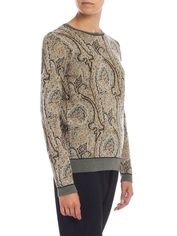 Paisley motif wool sweater 