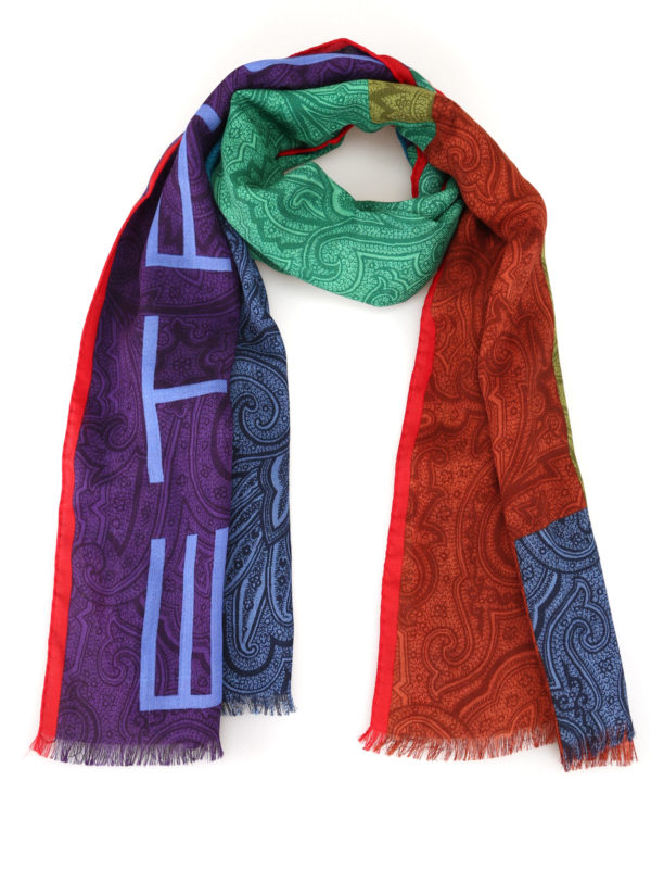 Scarves Etro - Delhy Paisley Pattern Wool And Silk Scarf - 100074544250