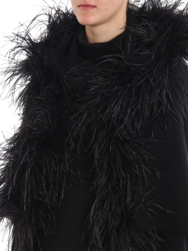 FABIANA FILIPPI buy online Ostrich feather trimmed wool blend vest