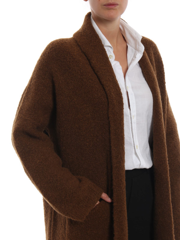 rust boucle coat