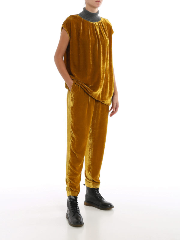 FABIANA FILIPPI: casual trousers online - Soft velvet trousers