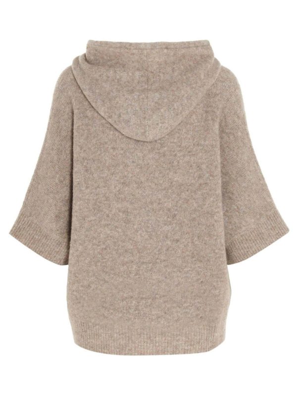 Hooded sweater in pine nut color 