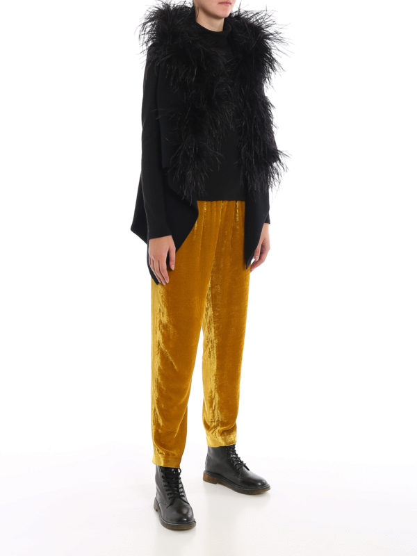 FABIANA FILIPPI: vests online - Ostrich feather trimmed wool blend vest