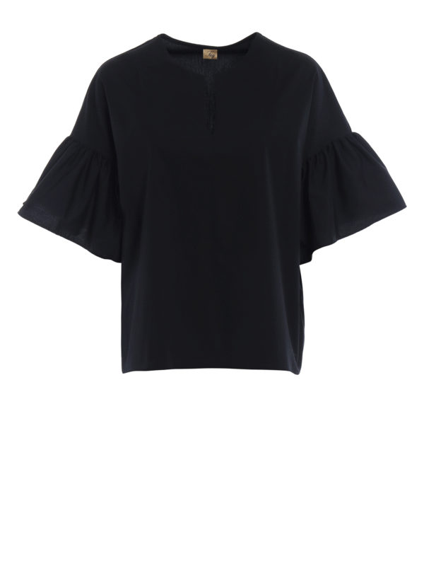 black poplin blouse