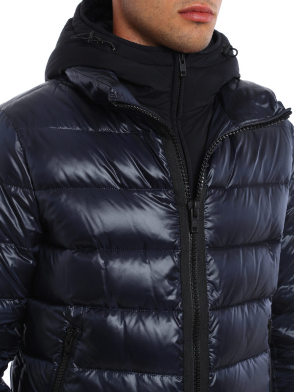 Double zip hooded padded jacket 