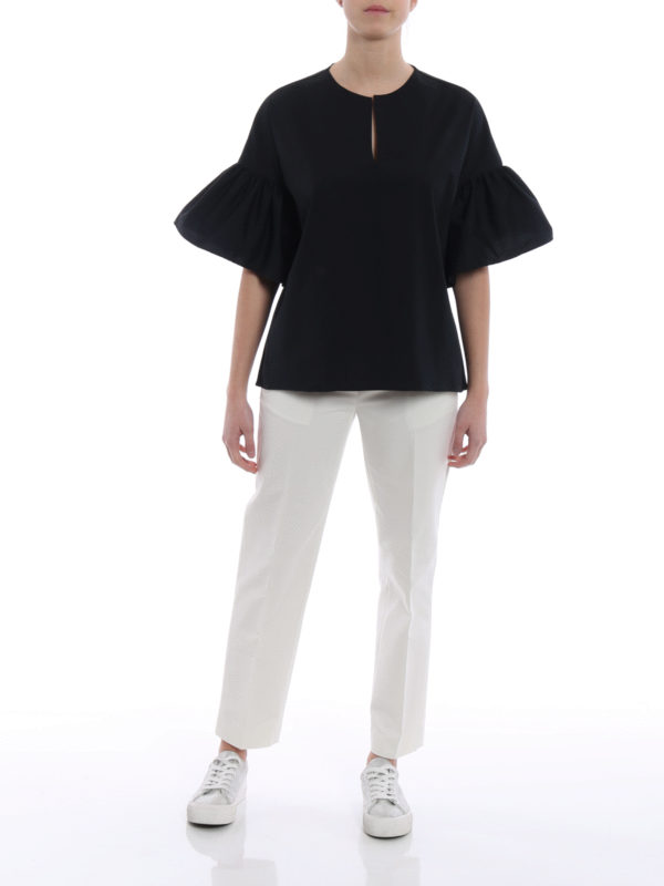 black poplin blouse