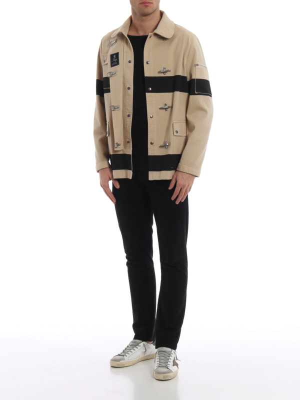 Ganci bicolour striped denim jacket 