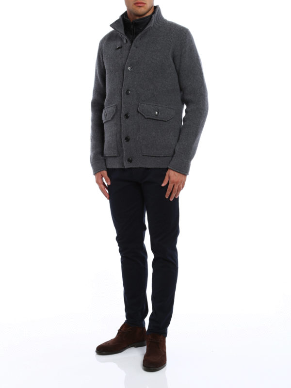 Knitted wool jacket with inner vest 