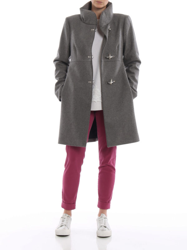 Romantic grey wool and cashmere short 