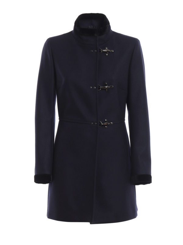 Short coats Fay - Virginia three-hook midnight blue coat ...