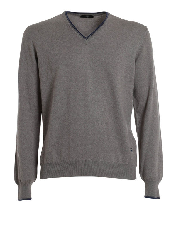 neck sweater with elbow patches 