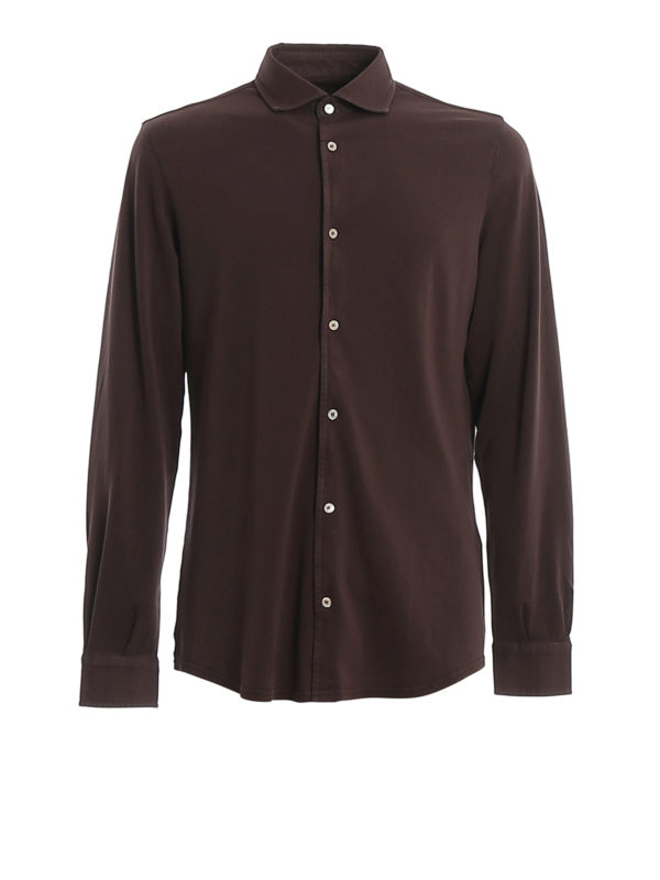 FEDELI: shirts - Steve organic cotton piqué shirt