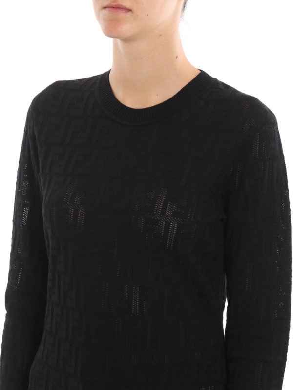 Black embossed FF motif sweater 