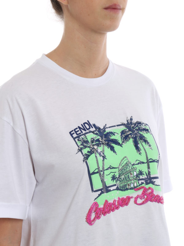 تی شرت Fendi - Colosseo Beach white Tee 