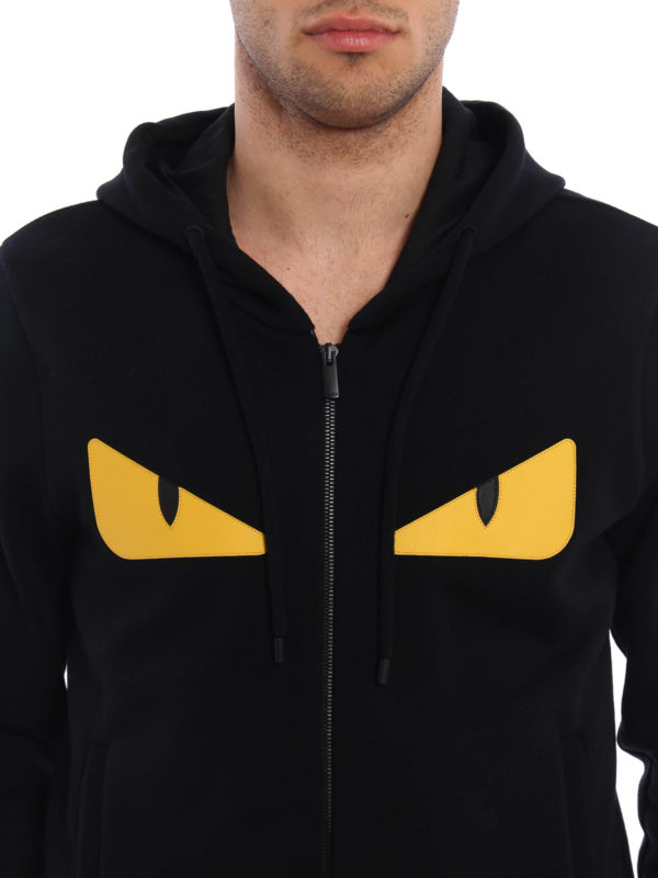 fendi black hoodie yellow eyes