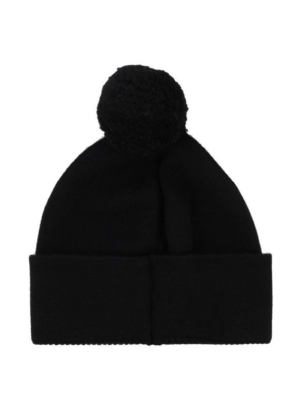 Black wool beanie with Fendi intarsia 