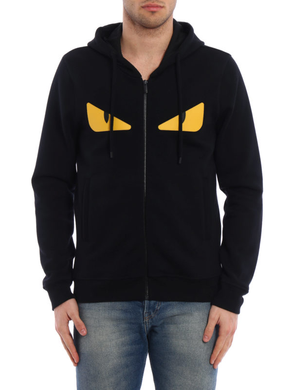 Sweatshirts & Sweaters Fendi - Monster eyes detailed hoodie ...