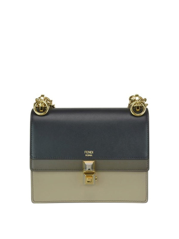 fendi kan i small leather shoulder bag