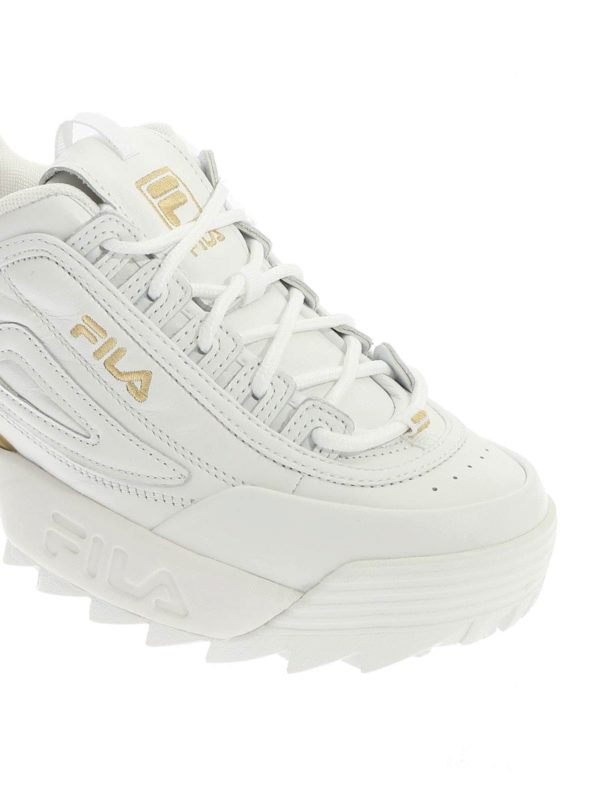 fila shoes gold and white