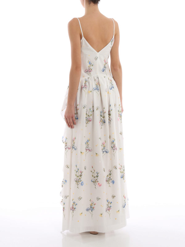Floral embroidered muslin maxi dress 