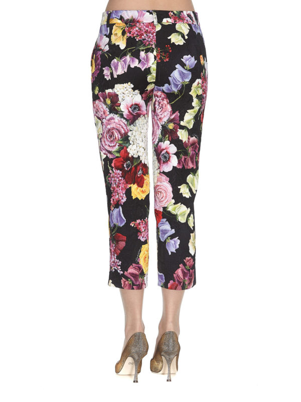 print cotton blend capri trousers 