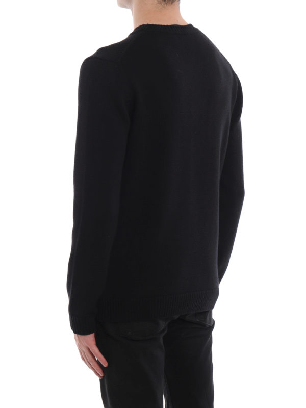 Fluo logo intarsia sweater 