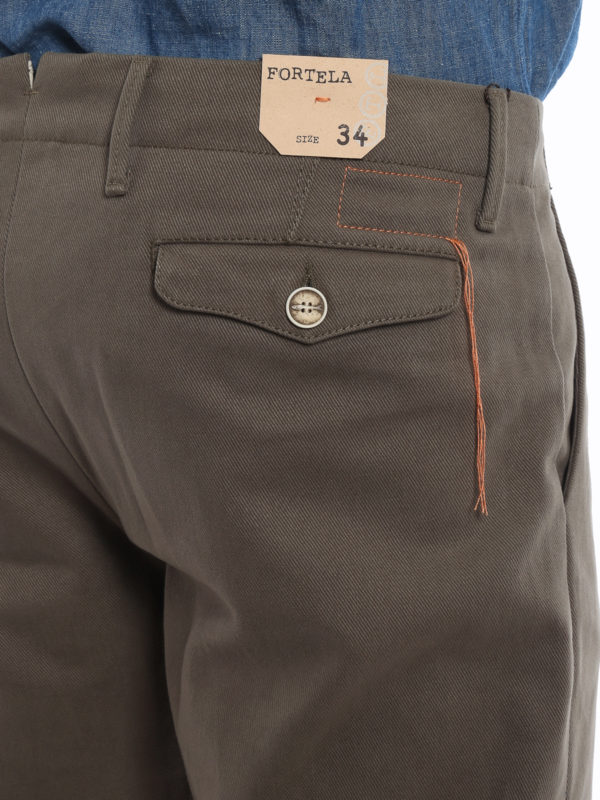 Green heavy cotton twill trousers 