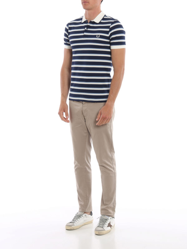 fred perry striped pique polo shirt