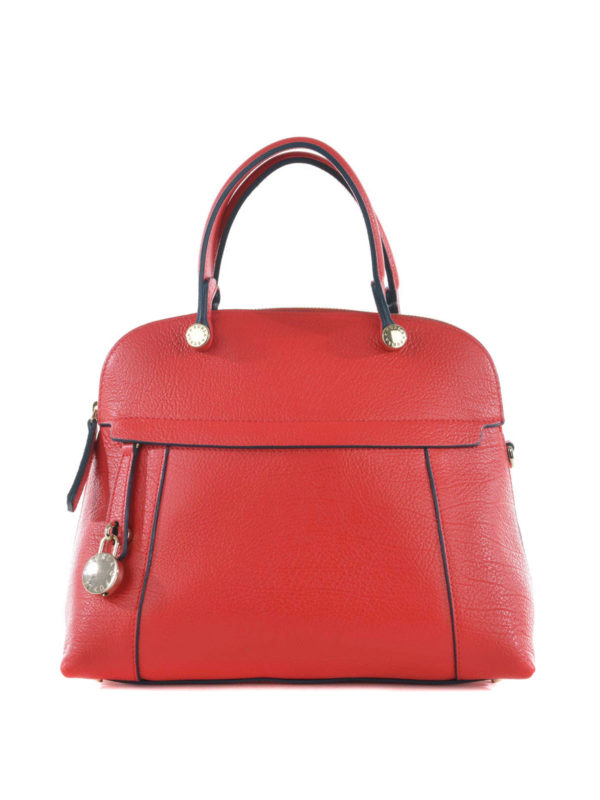 Furla - Piper hammered leather bag - bowling bags - 83648ROSSO | iKRIX.com