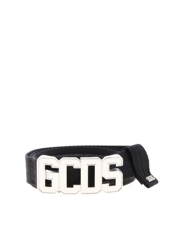 GCDS: belts - GCDS logo belt in black