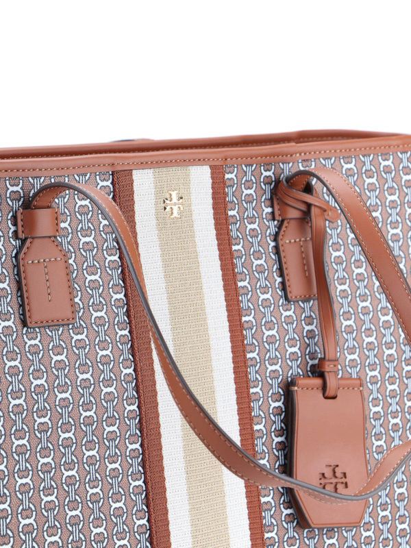 tory burch gemini link tote brown